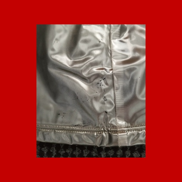 Vintage 90s BUFFALO Metallic Silver Space Age MOD PUNK GLAM PVC Mini Skirt - Picture 10 of 11